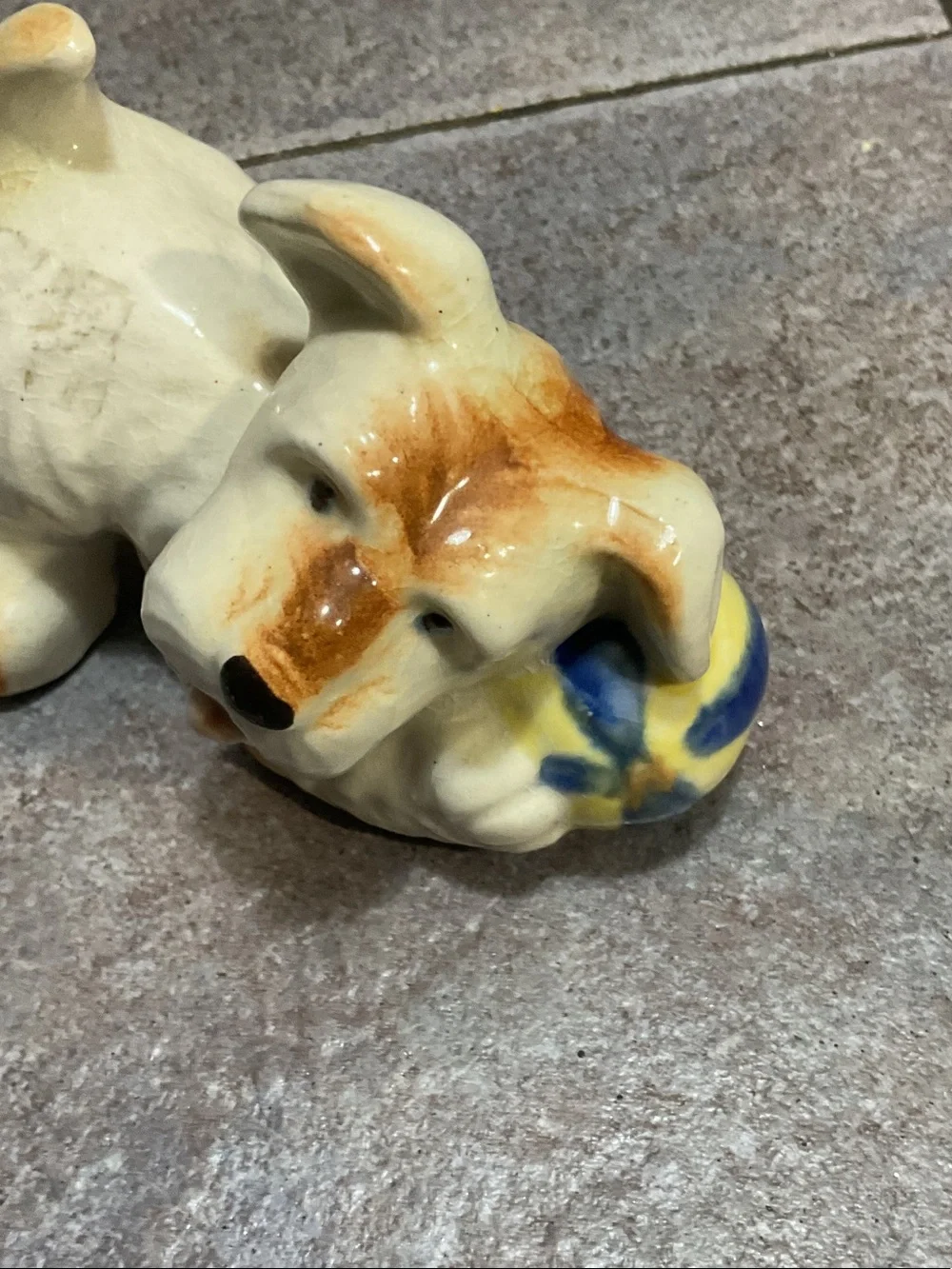Ceramic Dog Figurine Pet Decor - Cream and Brown